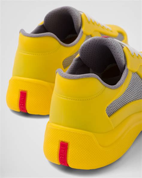 yellow prada men& 39|Prada america's cup sneakers.